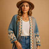 Boho zakardowa kamizelka dla kobiet | Lotte