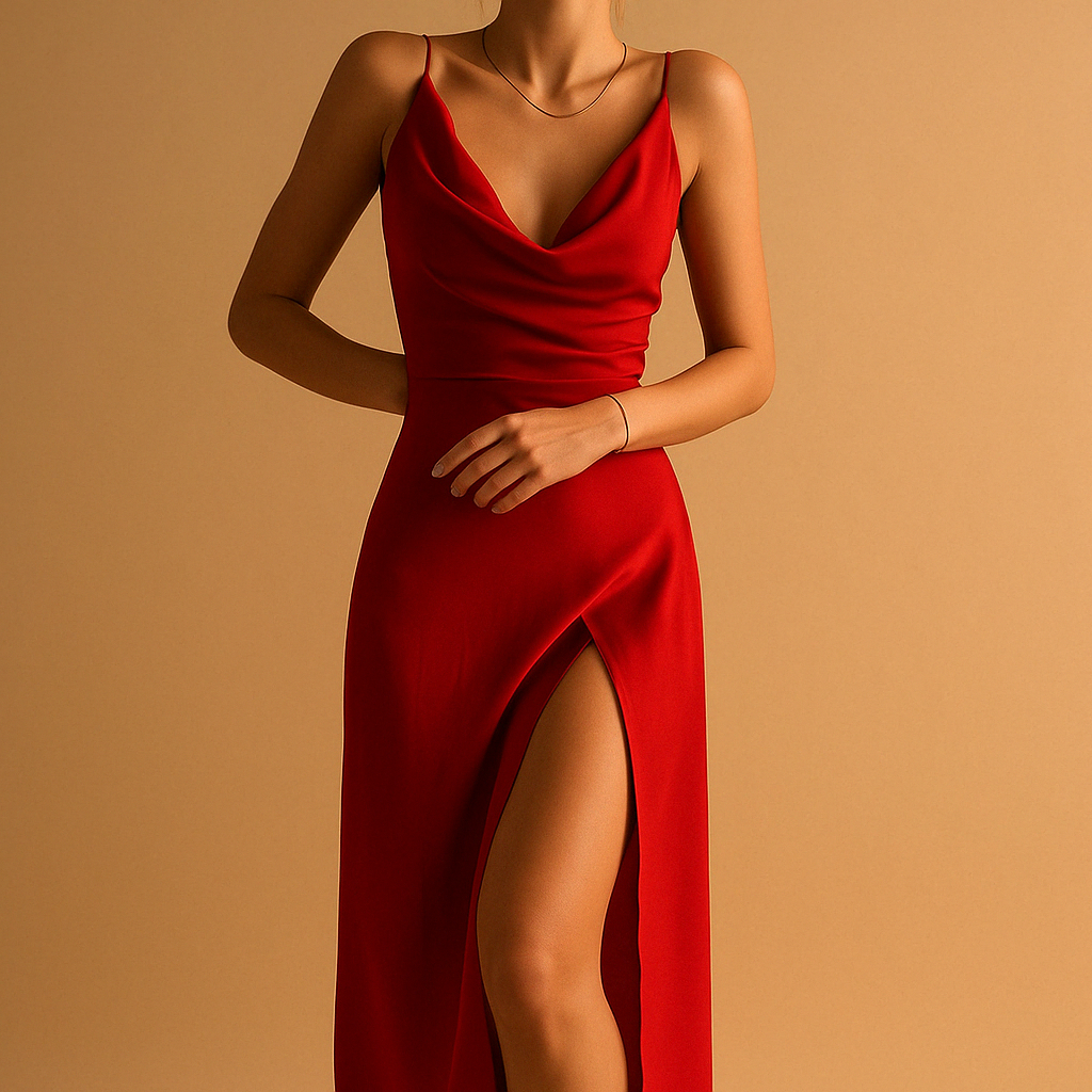 Elegancka sukienka maxi dla kobiet z dekoltem w ksztalcie V | Yara