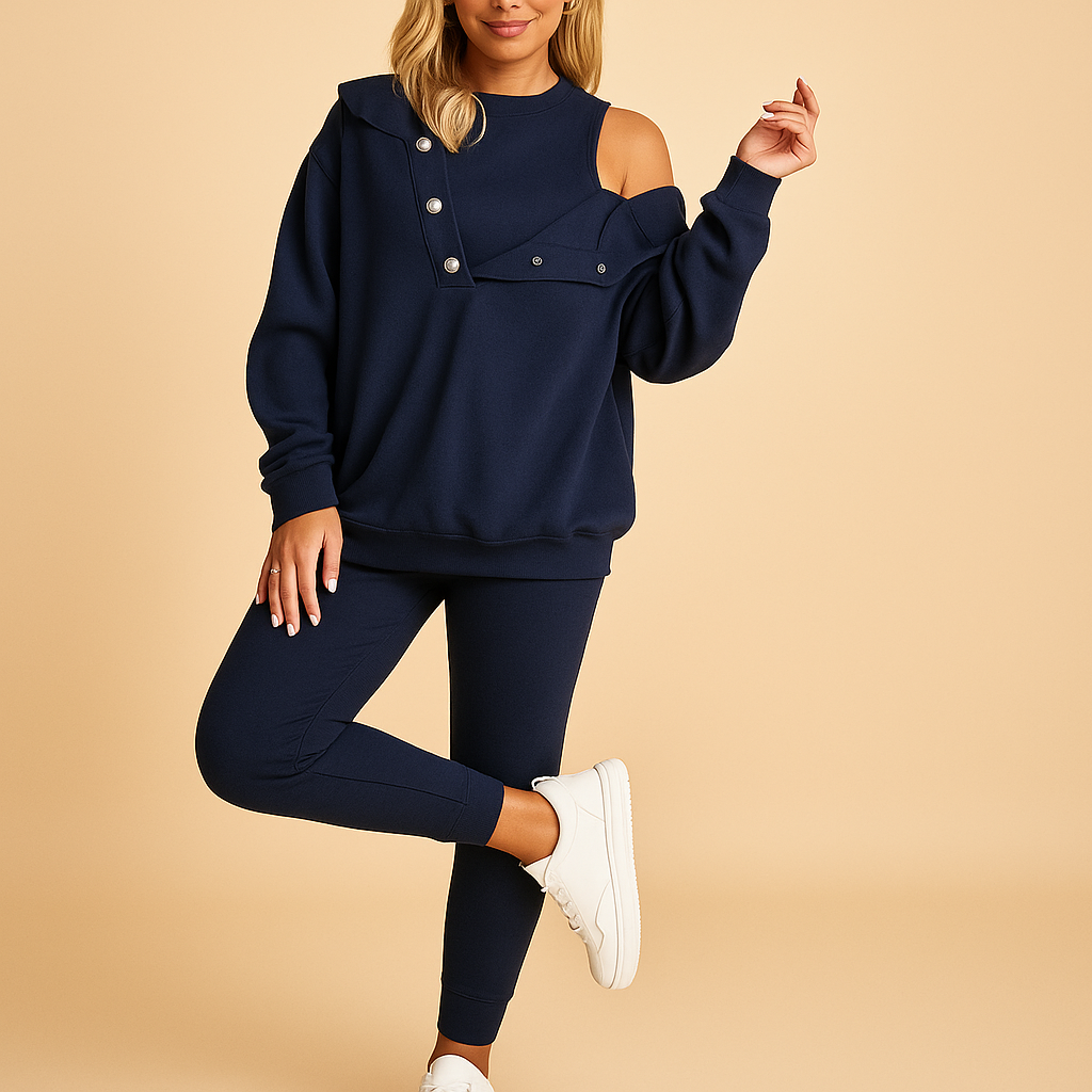 Zestaw bluzy i spodni dresowych dla kobiet z miekkiego materialu | Valerie