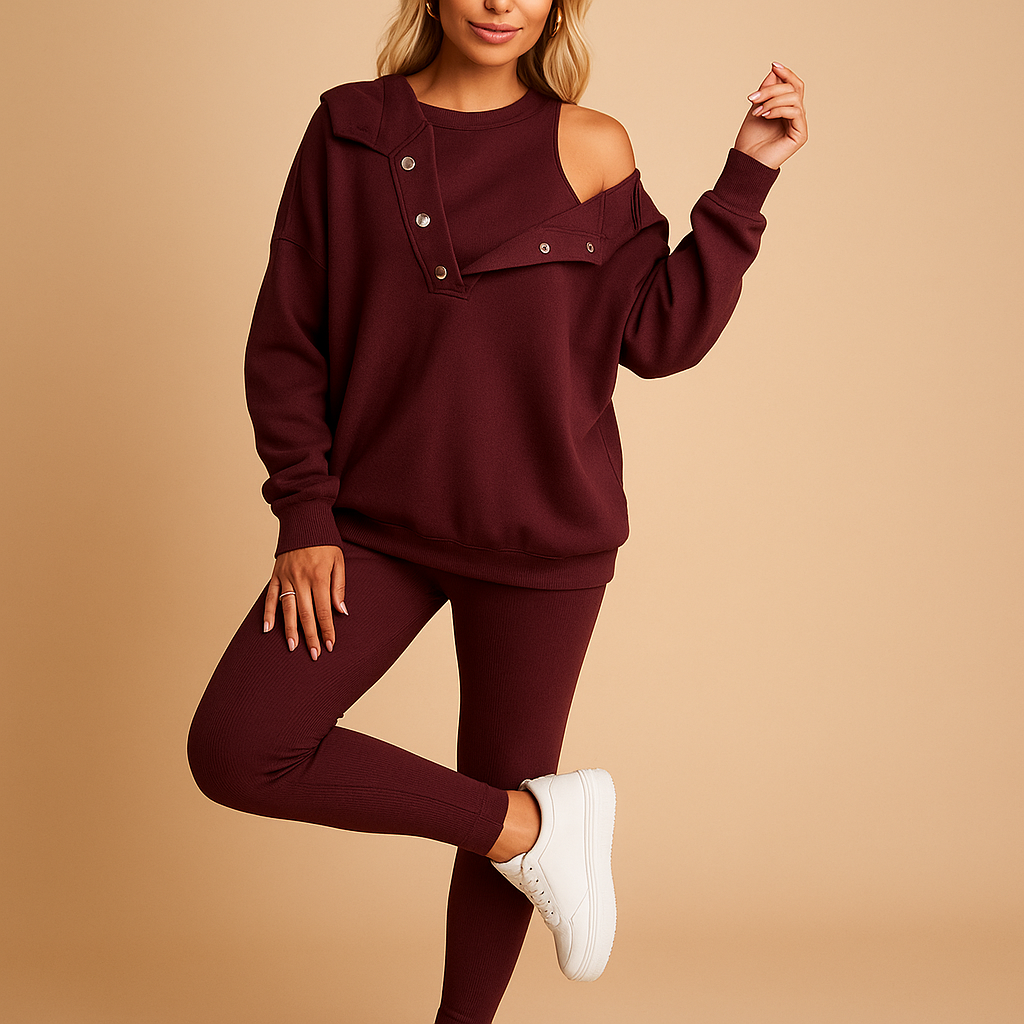 Zestaw bluzy i spodni dresowych dla kobiet z miekkiego materialu | Valerie