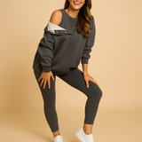 Zestaw bluzy i spodni dresowych dla kobiet z miekkiego materialu | Valerie