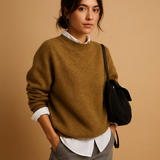 Welniany sweter damski o eleganckim kroju i minimalistycznym wykonczeniu | Mireille