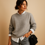 Welniany sweter damski o eleganckim kroju i minimalistycznym wykonczeniu | Mireille