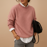 Welniany sweter damski o eleganckim kroju i minimalistycznym wykonczeniu | Mireille